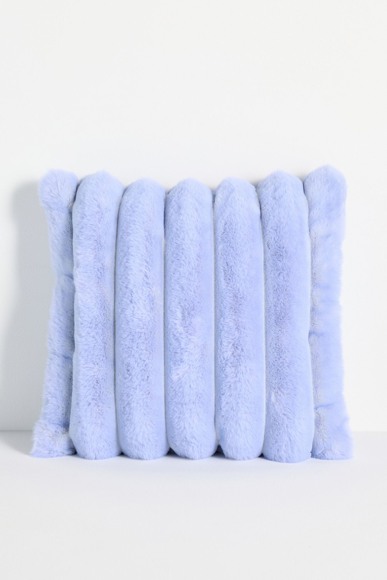 Tipped Puffer Faux Fur Pillow - Sky, Standard, 18" X 18"