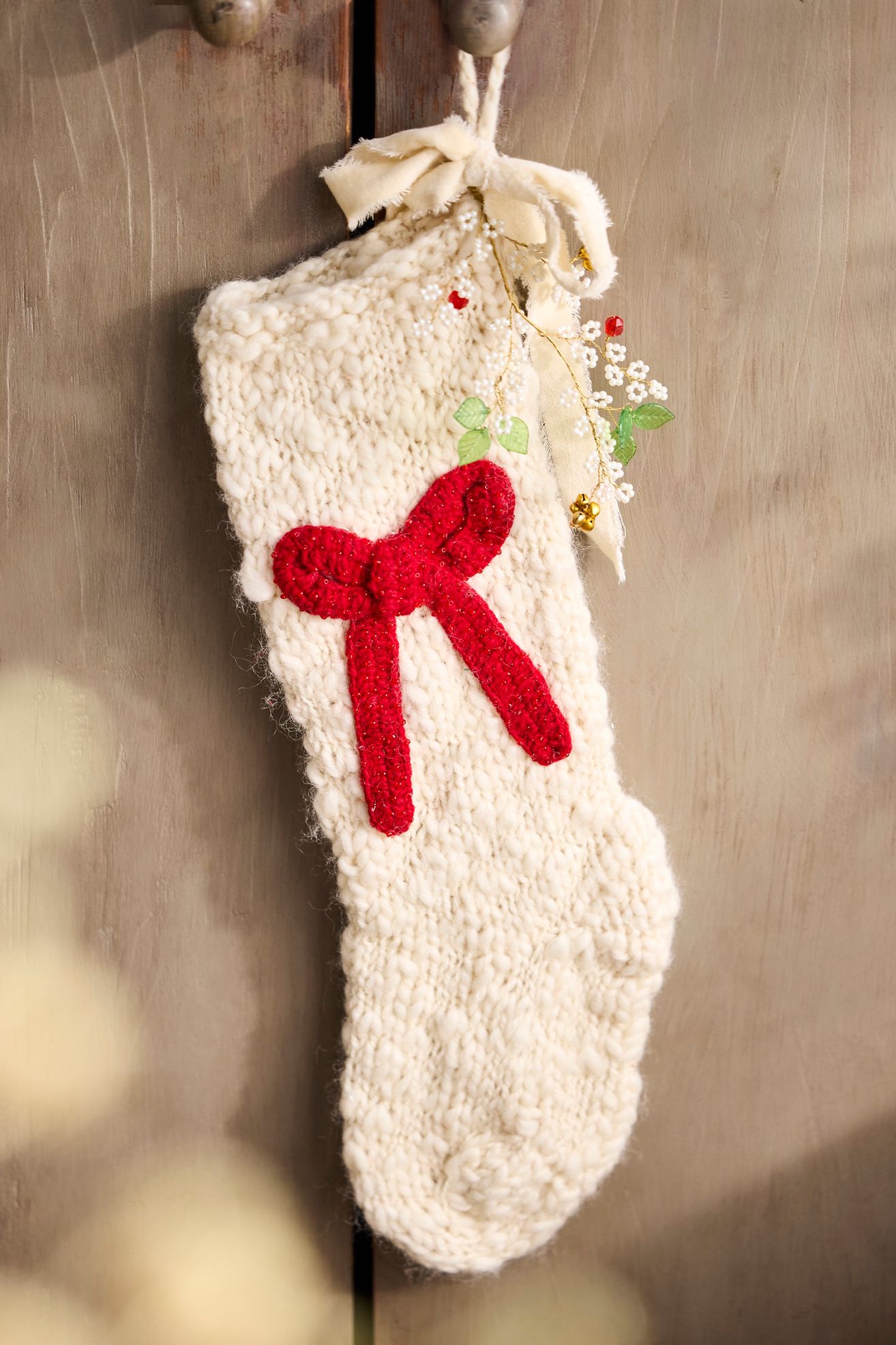 Knitted Holiday Icon Stocking - Red, Standard, One Size