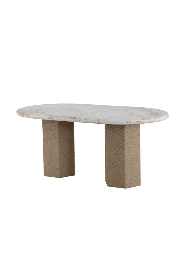 Sartoria 72" Oval Breccia Marble Dining Table #1