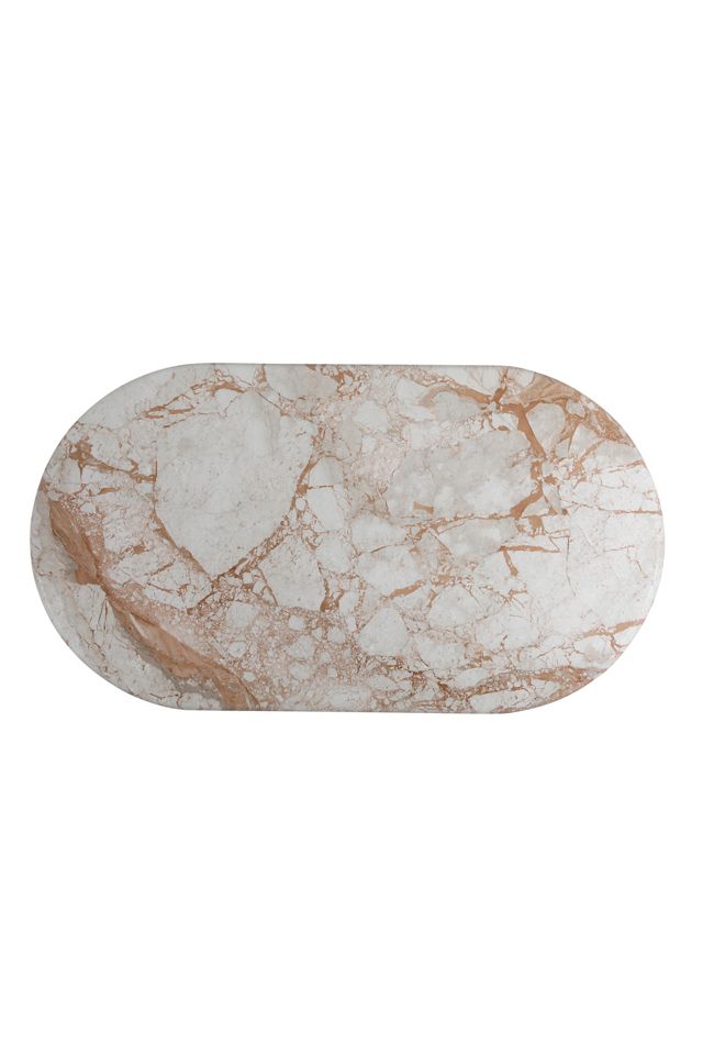 Sartoria 72" Oval Breccia Marble Dining Table #4