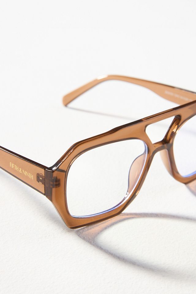 Fifth & Ninth Geo Aviator Sutton Blue Light Glasses #2