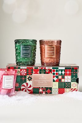 Voluspa Holiday Essential Candles, Set of 3