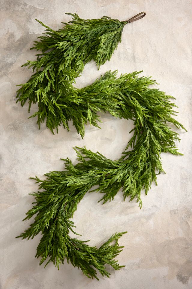 Faux Norfolk Pine Garland, Thick 108” #2