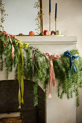 Terrain Faux Cascading Larch Garland, 72" In Green