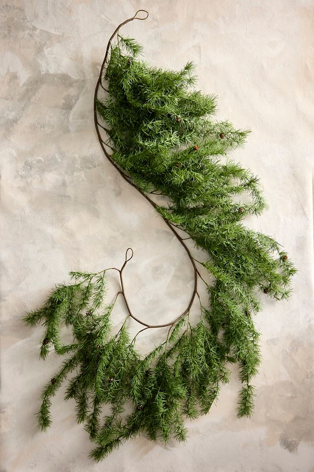 Faux Cascading Larch Garland, 72” #2