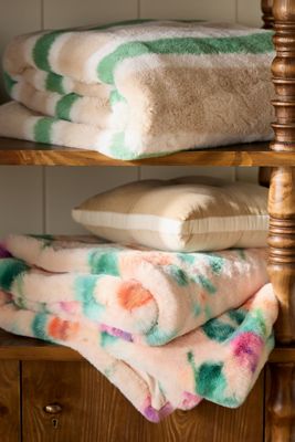 Maeve Printed Faux-Fur Throw Blanket