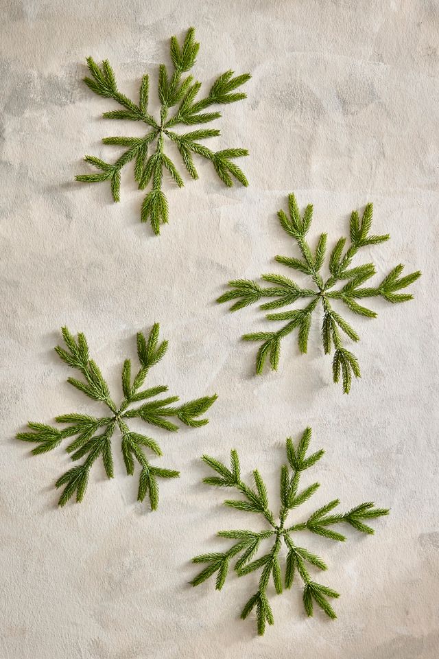 Faux Fir Snowflakes, Set of 4 Small #2
