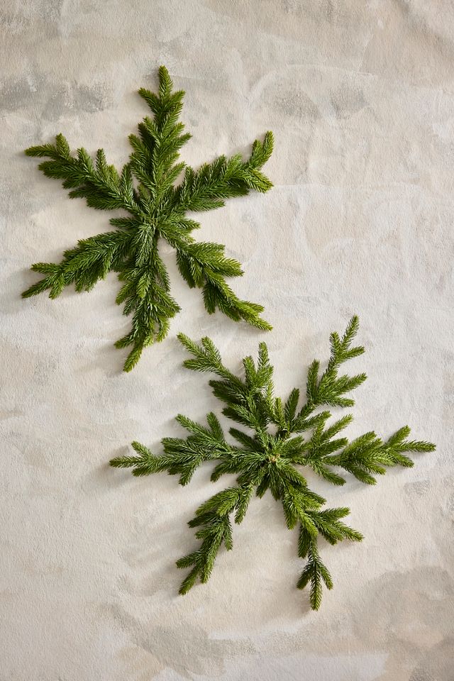 Faux Fir Snowflakes, Set of 2 Large #2