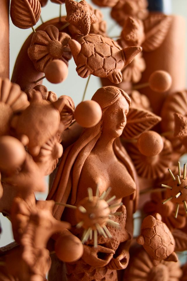 Oaxacan Clay Mermaid Candelabra #1