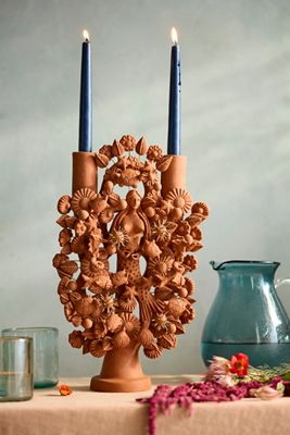 Oaxacan Clay Mermaid Candelabra