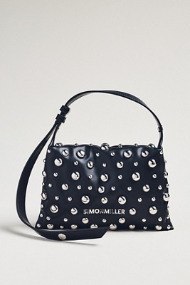 Simonmiller Studded Mini Puffin Shoulder Bag In Black