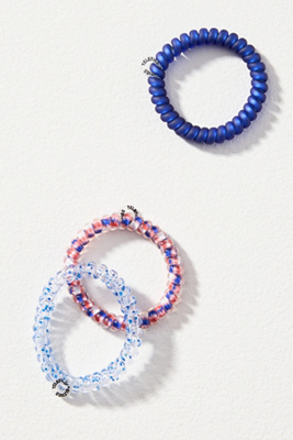 Teleties Fourth Of July Mixed Coil Hair Ties, Set Of 3 In Multi
