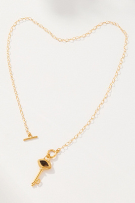 Chan Luu Smoky Quartz Key Necklace In Gold