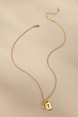 Chan Luu Mini Padlock Necklace In Gold