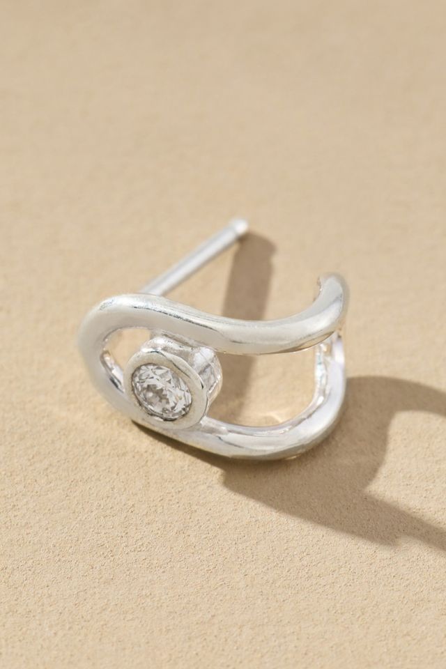 Chan Luu Diamond Arc Huggie Earrings #1