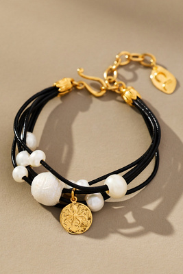 Chan Luu Strata Pearl Bracelet In Black