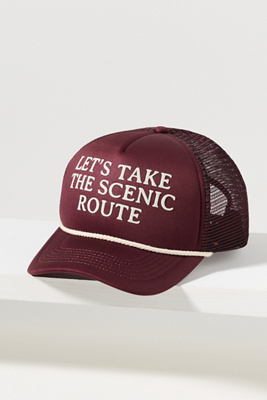 By Anthropologie Outdoorsy Conversational Trucker Hat In Brown