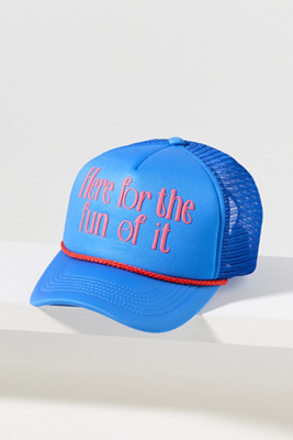 By Anthropologie Outdoorsy Conversational Trucker Hat In Blue