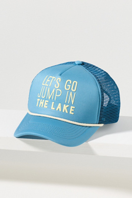 By Anthropologie Outdoorsy Conversational Trucker Hat In Blue