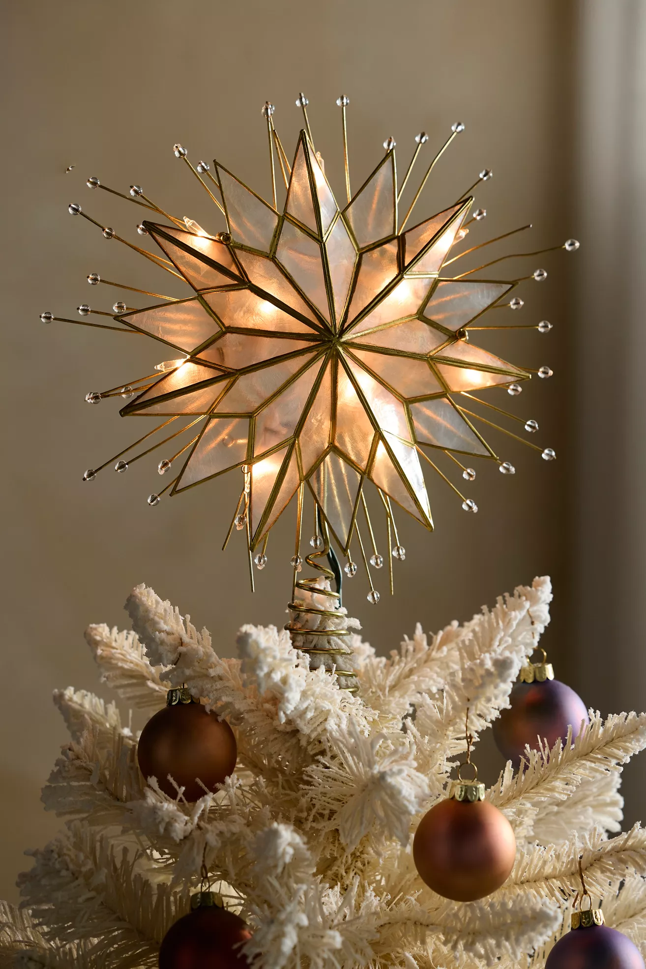 Terrain Pre-Lit Placuna Shell Star Tree Topper