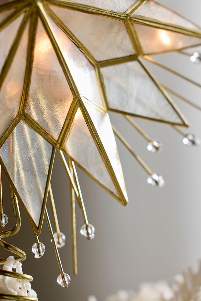 Pre-Lit Placuna Shell Star Tree Topper #2