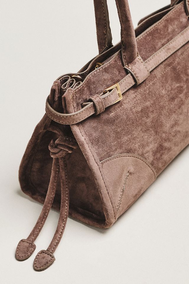 Greer Structured Faux-Suede Shoulder Bag #3