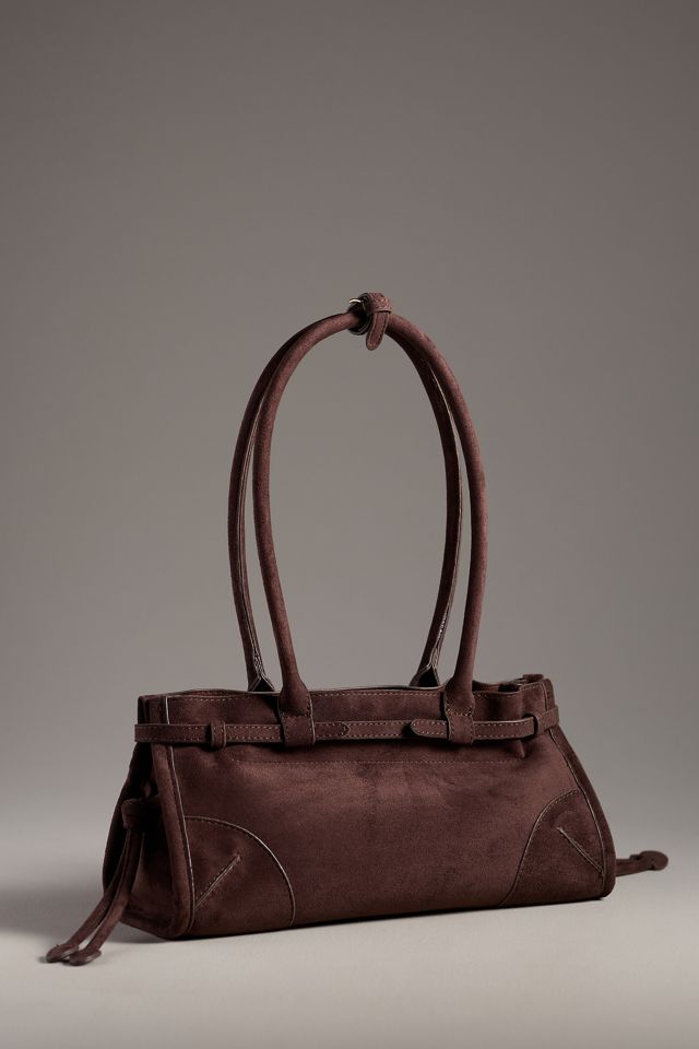The Greer Structured Faux-Suede Shoulder Bag #2