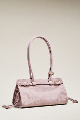 The Greer Structured Faux-Suede Shoulder Bag