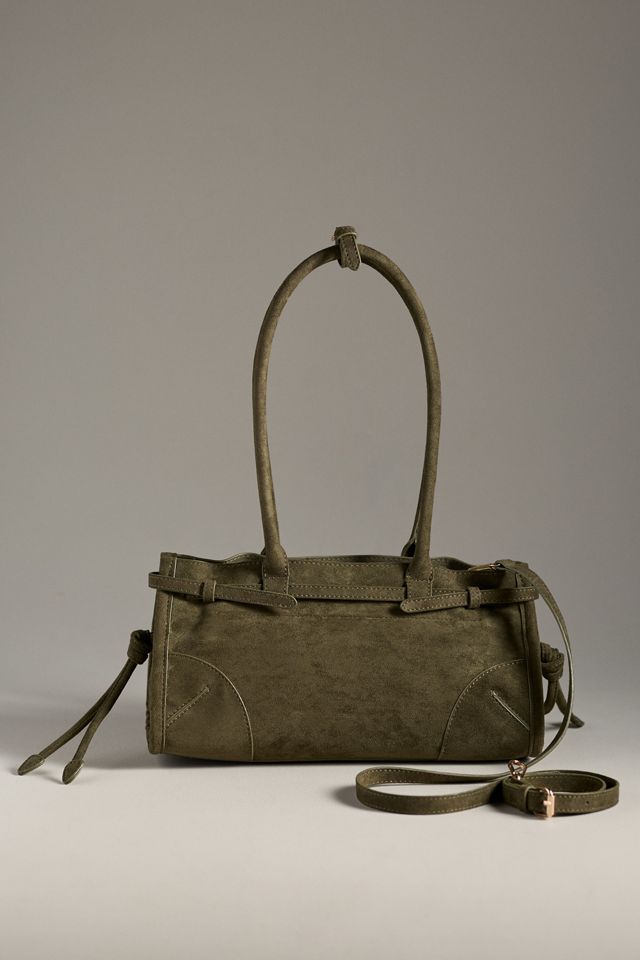 The Greer Structured Faux-Suede Shoulder Bag #1