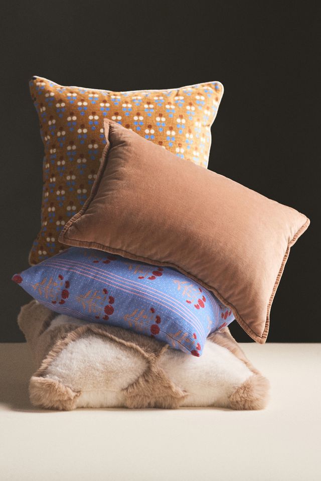 Chella Checkered Faux-Fur Pillow #3