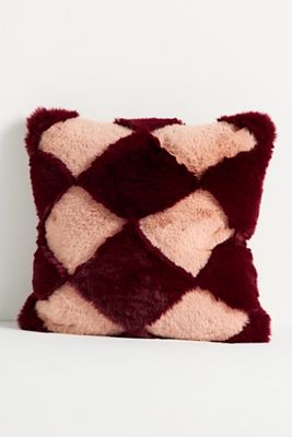 Chella Checkered Faux Fur Pillow