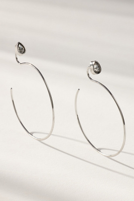 By Anthropologie Pear Sparkle Hoop Earrings