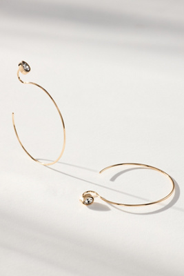 By Anthropologie Pear Sparkle Hoop Earrings