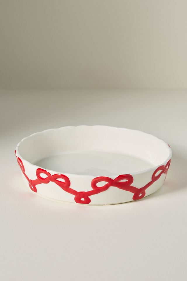 Benedita Bow Stoneware Pie Dish #1