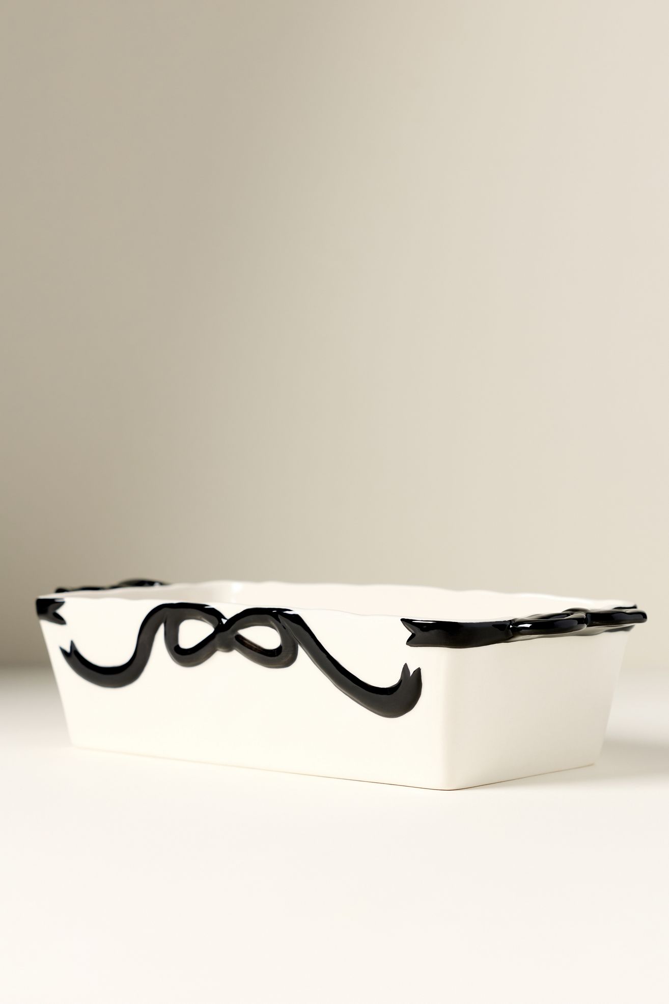 Benedita Bow Stoneware Loaf Pan - Black, Standard, One Size