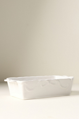 Anthropologie Benedita Bow Stoneware Loaf Pan In White