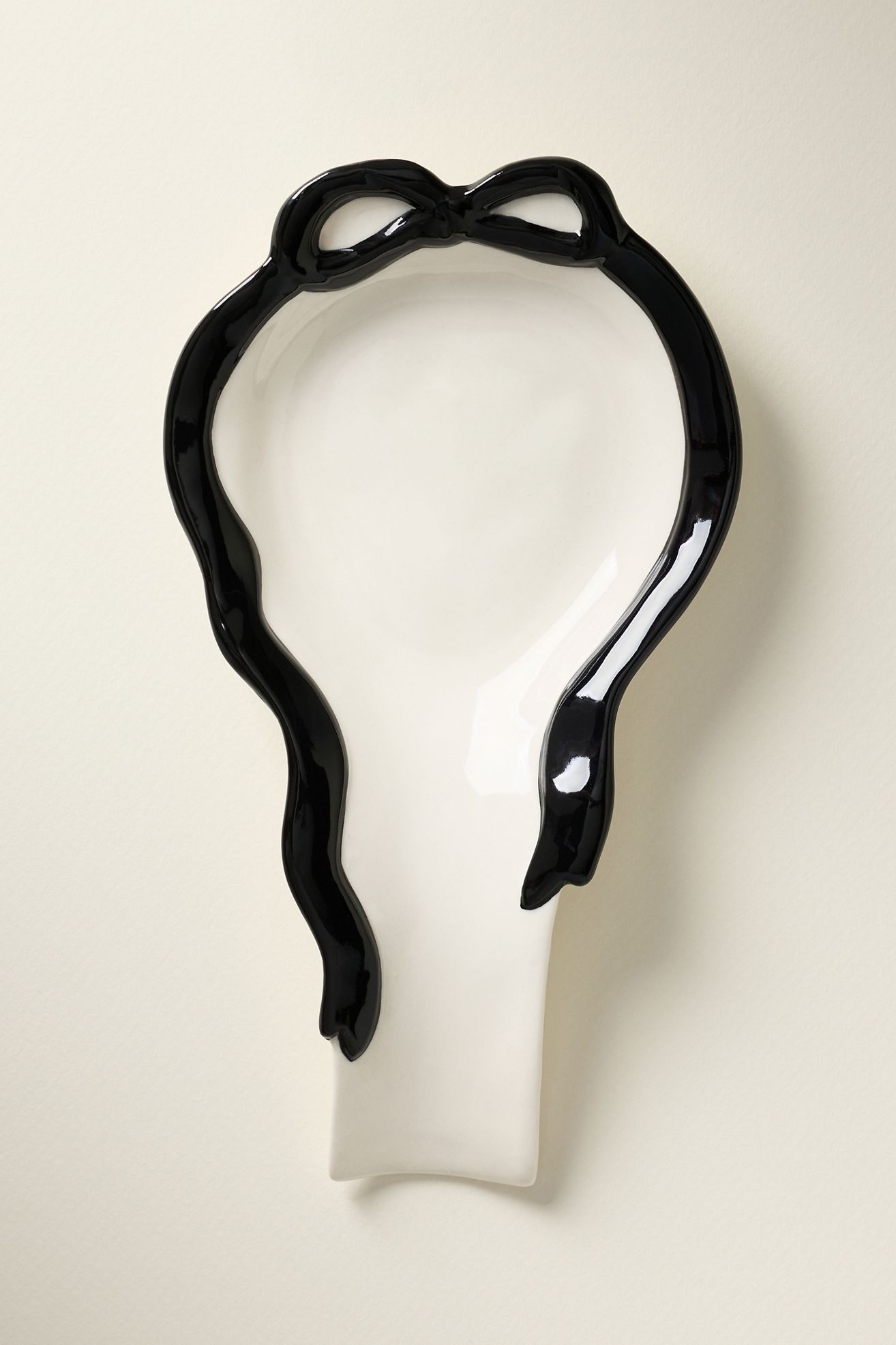Benedita Bow Stoneware Spoon Rest - Black, Standard, One Size