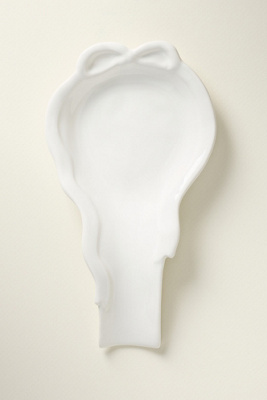 Anthropologie Benedita Bow Stoneware Spoon Rest In White