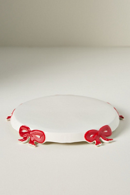 Anthropologie Benedita Bow Stoneware Trivet In White