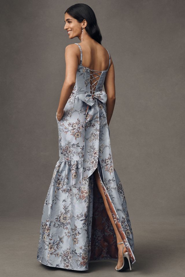[Anthropologie] フローラル コルセット ドレス by V. Chapman V. Chapman Cherie Brocade Corset Dress | Anthropologie
