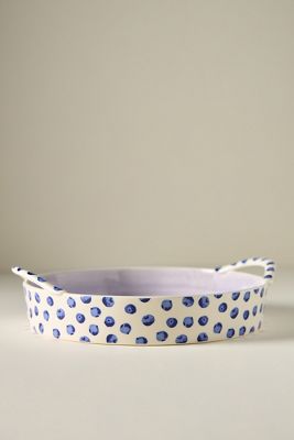 Berry Icon Handpainted Stoneware Pie Dish