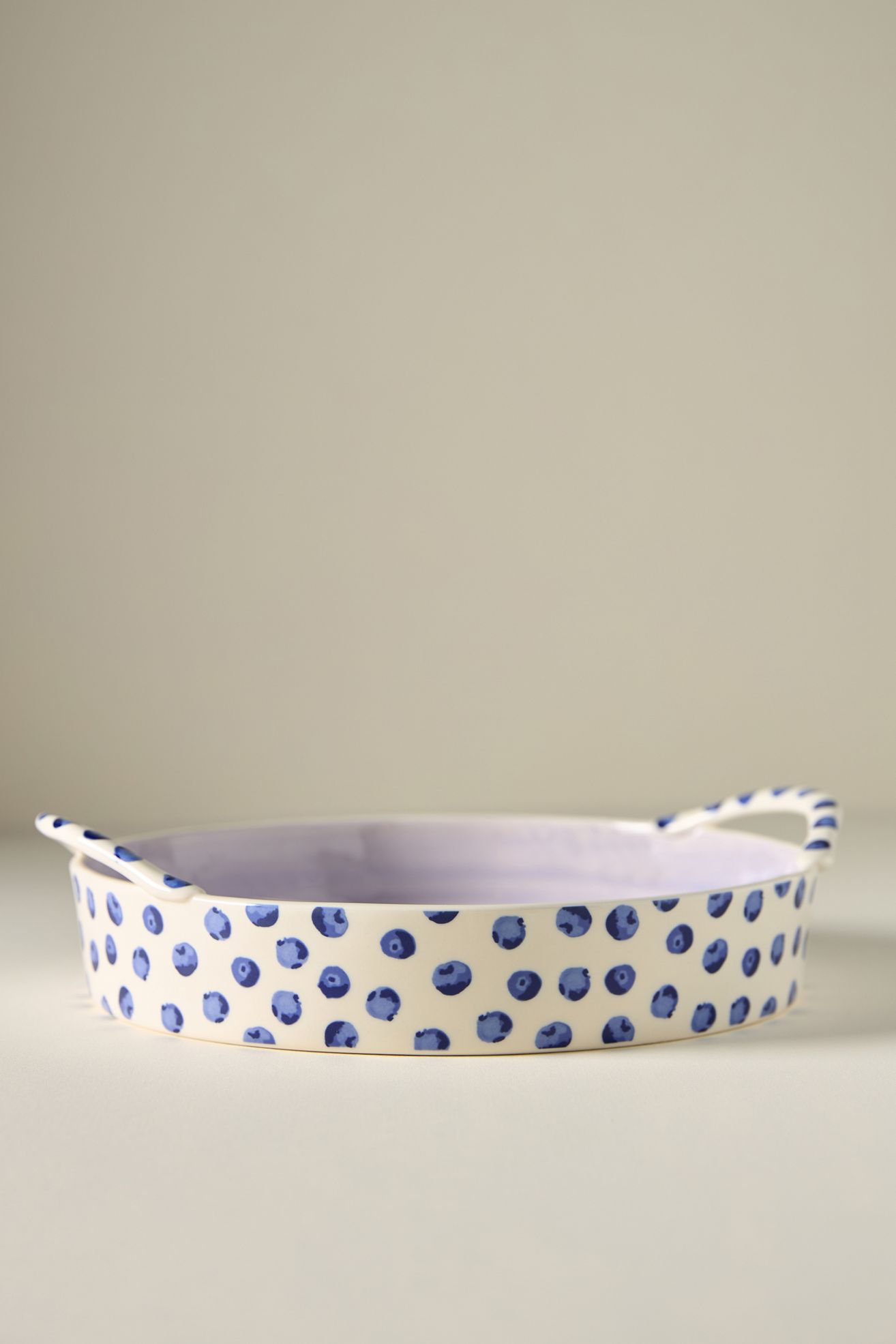 Berry Icon Handpainted Stoneware Pie Dish - Blueberry, One Size