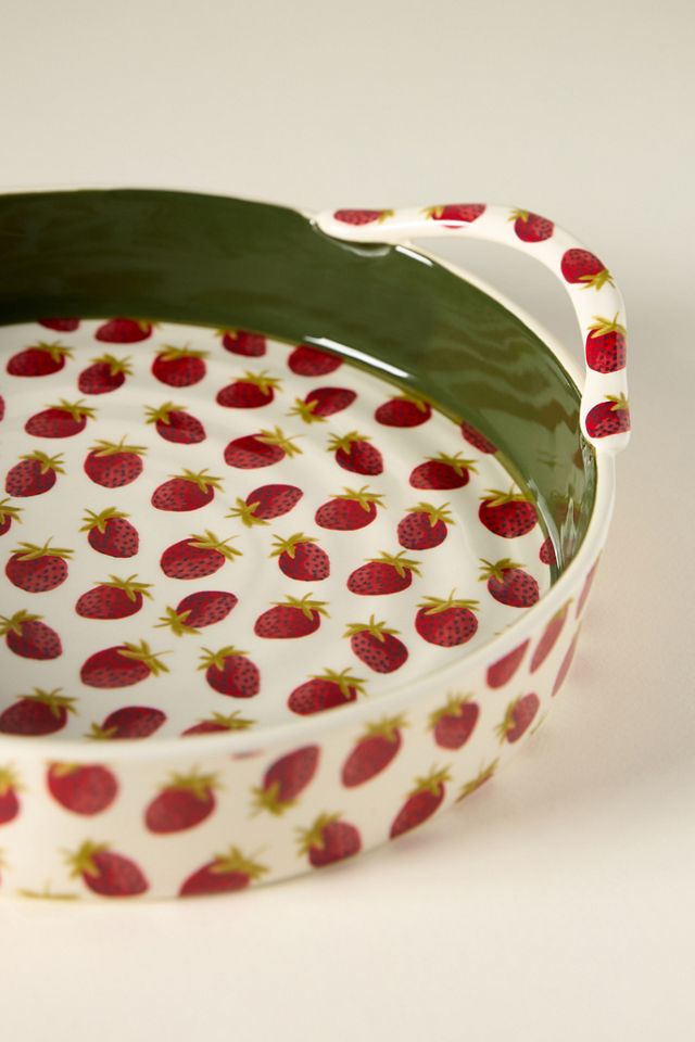 Berry Icon Handpainted Stoneware Pie Dish #1