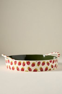 Berry Icon Handpainted Stoneware Pie Dish