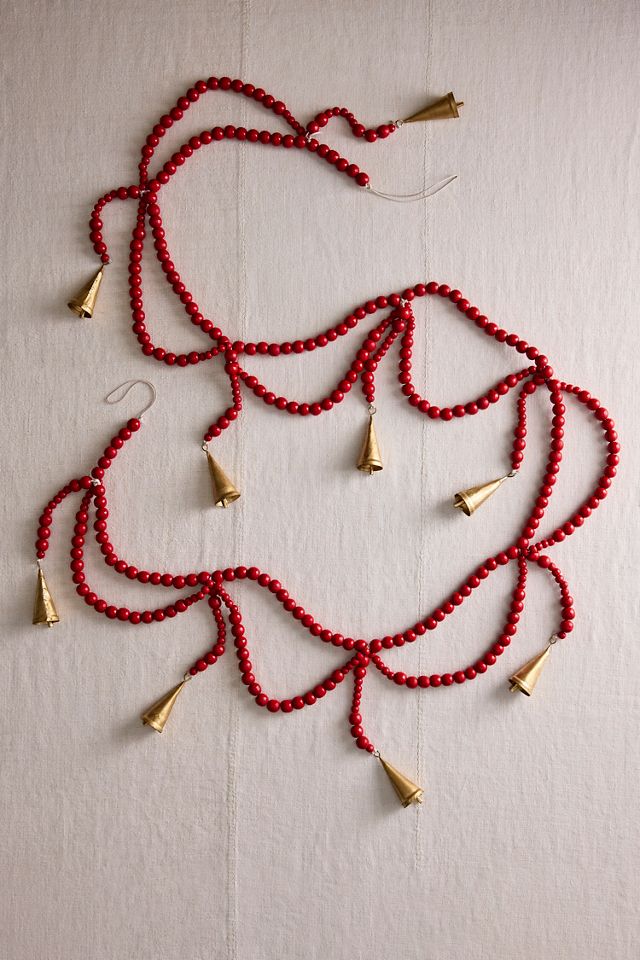 Swooping Beads + Bells Garland, 72” #2