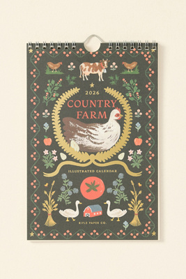Rifle Paper Co 2026 Mini Country Farm Kitchen Calendar In Green