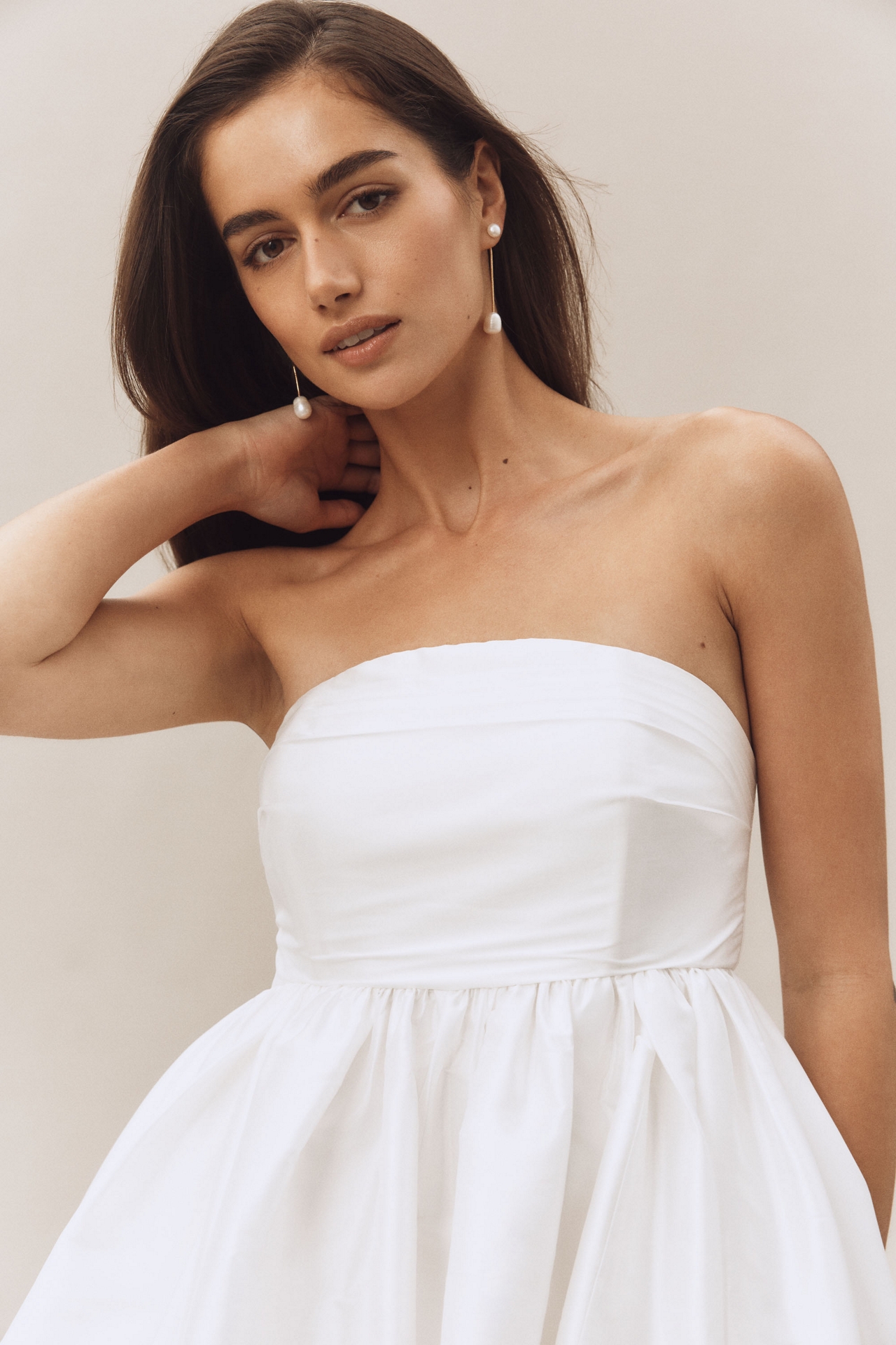 Atsu Taffeta Strapless High-Low Bubble-Hem Dress