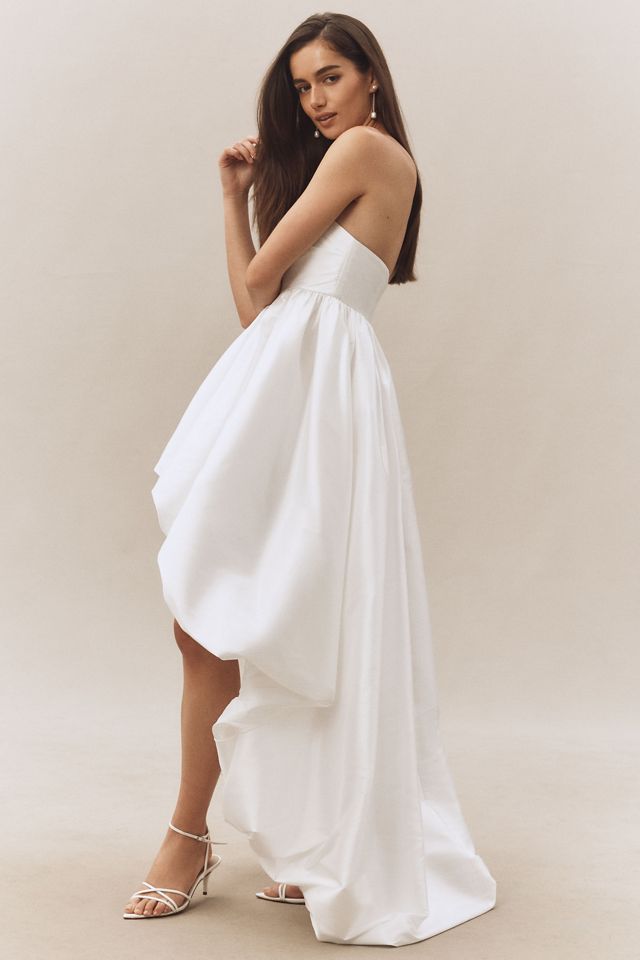 Atsu Taffeta Strapless High-Low Bubble-Hem Dress #3