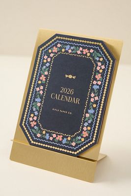 Rifle Paper Co. 2026 Wildwood Brass Easel Desk Calendar