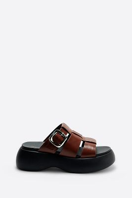 INTENTIONALLY BLANK NELL PLATFORM SLIDE SANDALS 